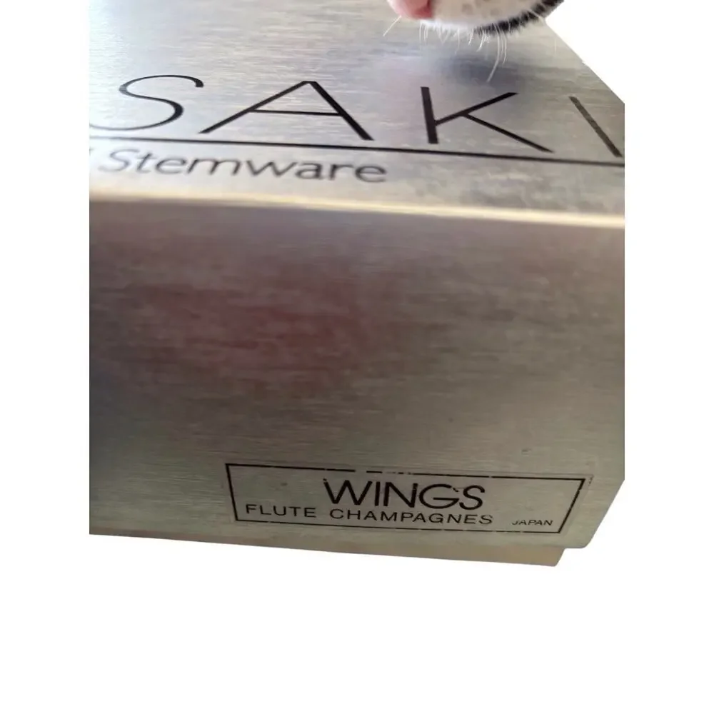 Sasaki Crystal Flute Stemware Champagne Wedding Toast Dove Wings A2923-14-2 NIB